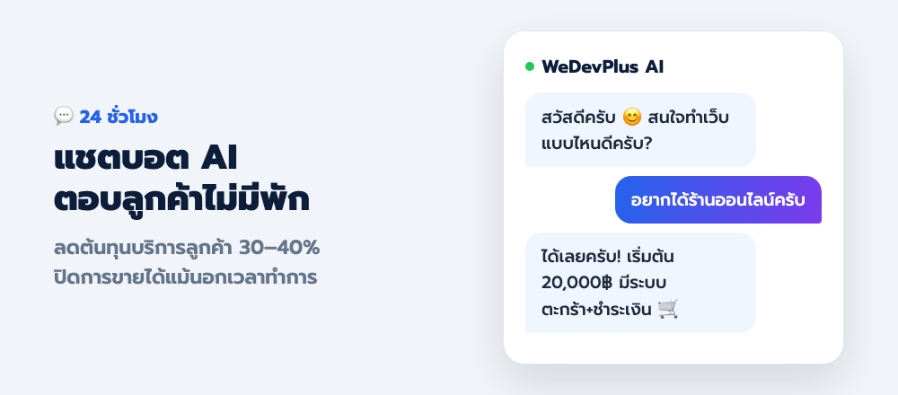 แชตบอต AI ตอบลูกค้า 24 ชั่วโมง